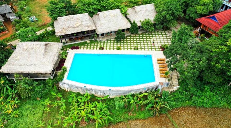 Toàn cảnh Mai Châu Sky Resort nhìn từ trên cao